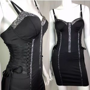 Guess Lace Up Corset Bodycon Mini Dress